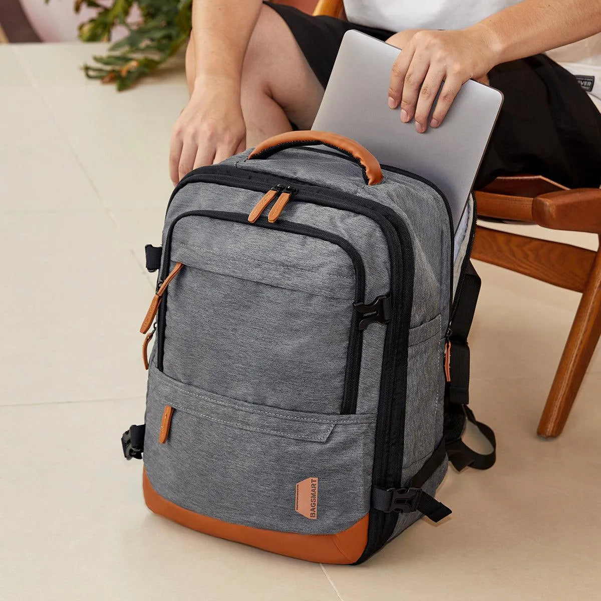 Falco 40L Expandable Airline Approved Carry On Travel Backpack - Waterproof Laptop Backpack for Business Travel, Weekend Trips & Commuting