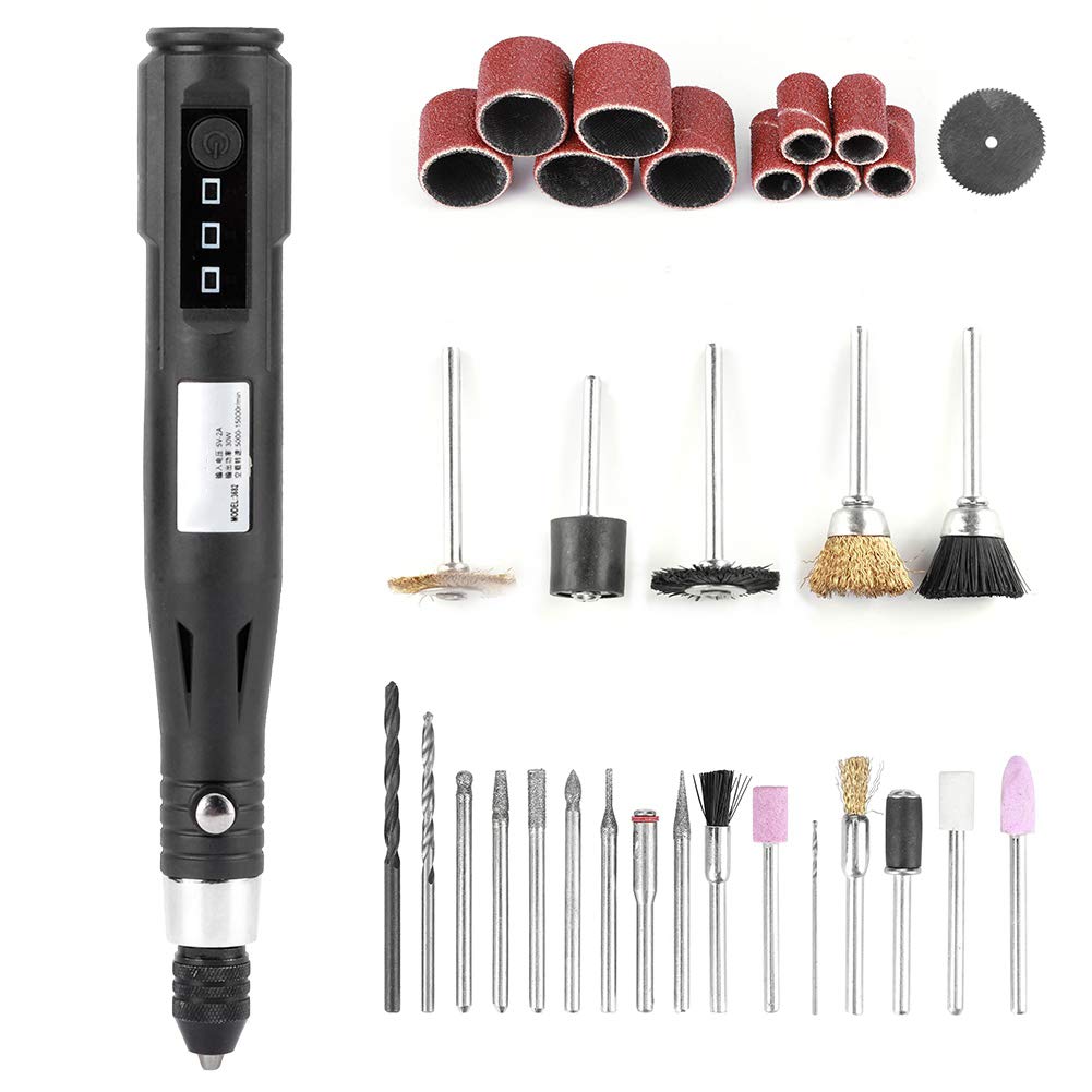 Electric Mini Drill & Grinder Pen - Portable Rotary Tool Kit 5000-15000 RPM with 5V 2A Power - Perfect for DIY Crafts, Jewelry Making, Wood Carving, Metal Engraving & Home Repairs