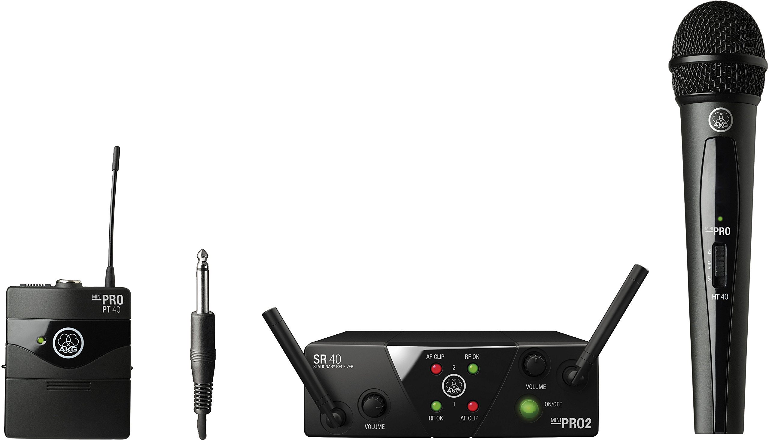 AKG Pro Audio Wireless Microphone System - 2 Wireless Microphones & Transmitters (3352X00060) for Live Performances, Events & Studio Recording