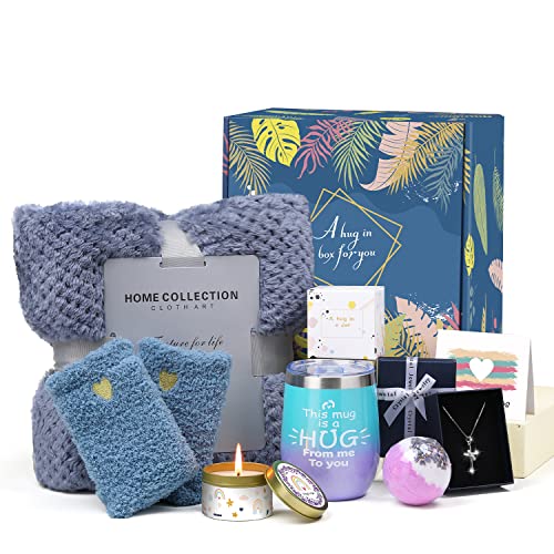 Get Well Soon Gift Baskets for Women - Self Care Package with Cozy Blanket & Coffee Mug - Post Surgery Recovery, Birthday, Spa, Thank You, Sympathy Gifts for Mom, Wife, Friend - Perfect for Relaxation & Comfort at Home