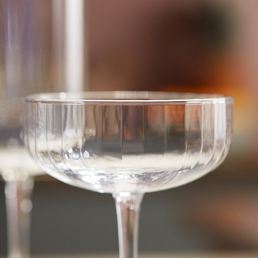 Libbey Linear 8.5 Oz Coupe Glass Set of 12 - Elegant Stemware for Cocktails, Wine & Champagne - Perfect for Parties, Weddings & Home Bar Use