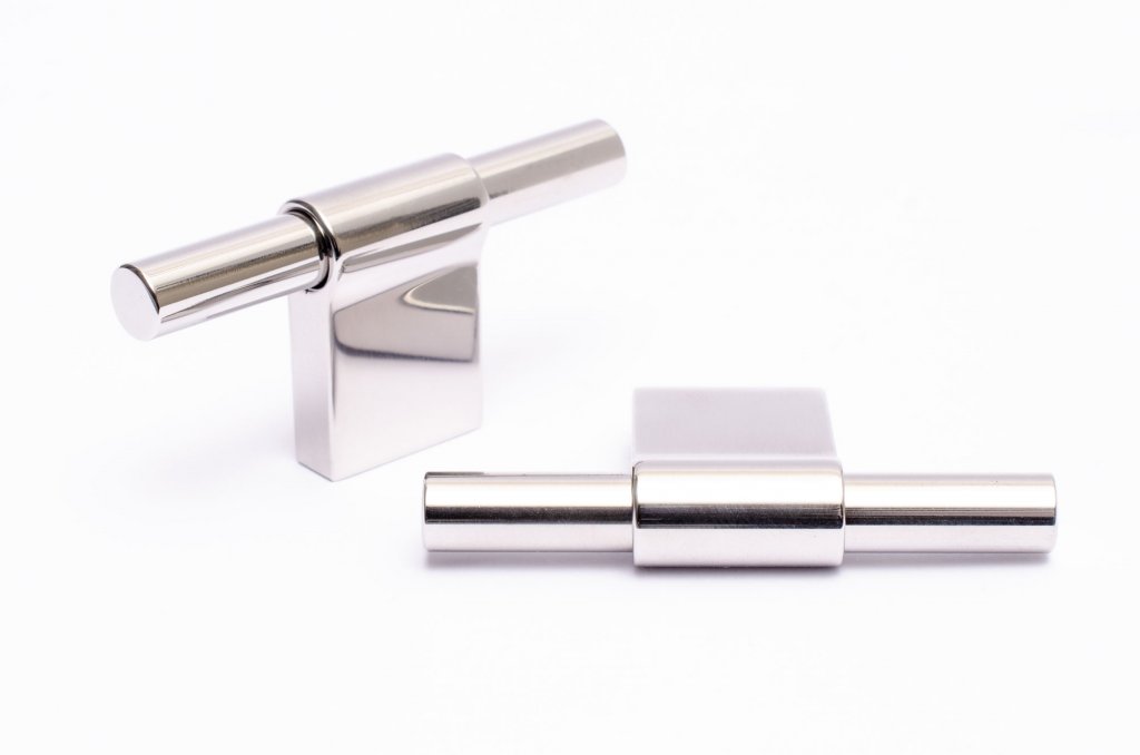 Premium Line Polished Stainless Steel Cabinet Knobs & Drawer Pulls - Modern Kitchen & Bathroom Hardware for Cabinets, Dressers, and Furniture (Set of 10)