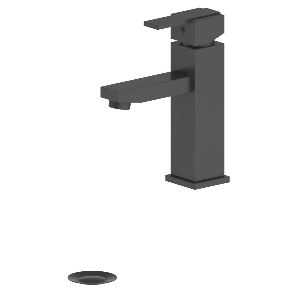 ZLINE SPN BF MB Matte Black Single Handle Bathroom Faucet - Modern Waterfall Spout Design for Vanity Sink, Bathtub & Powder Room Installation