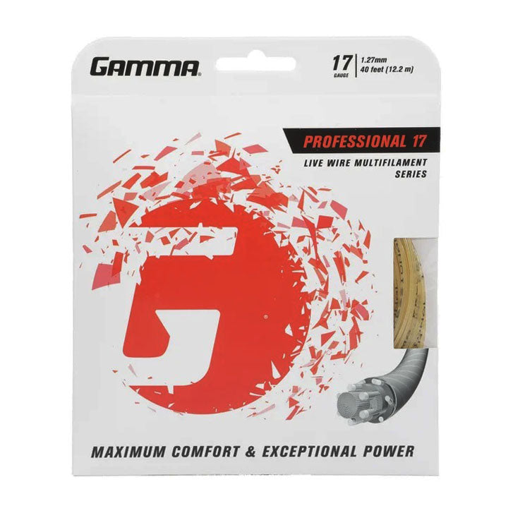 Gamma Live Wire Professional 17/1.27 Tennis String (Natural) | High-Performance Tennis Racket String for Competitive Play | Perfect for Tournament Matches & Training Sessions