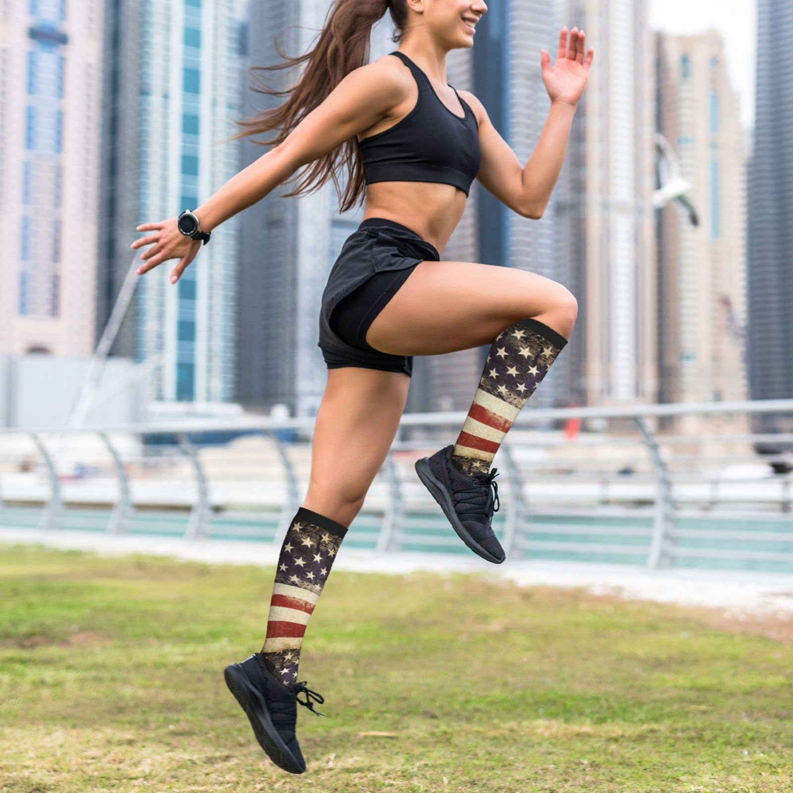 Tie Dye Compression Socks for Women & Men - Knee High Support Socks for Running, Hiking & Athletic Performance - Improve Circulation & Reduce Fatigue