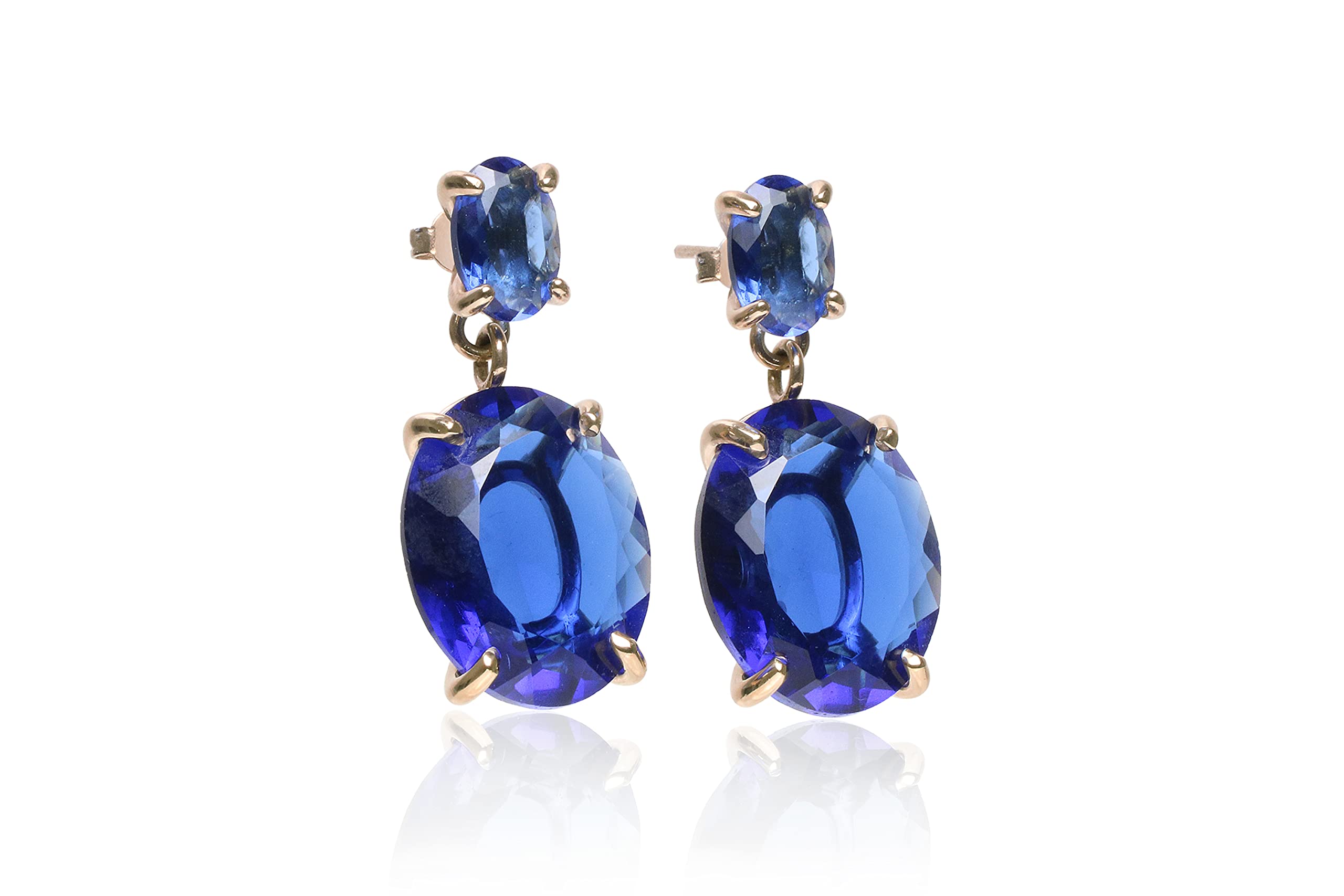 Artisan Sapphire Earrings - Elegant Long Dangle Earrings, September Birthstone Jewelry, Wedding & Bridal Earrings - Luxury Statement Jewelry Gift for Women, Mom, Sister, Wife (Gold/Silver Options) - Perfect for Anniversaries, Birthdays & Special Occasions
