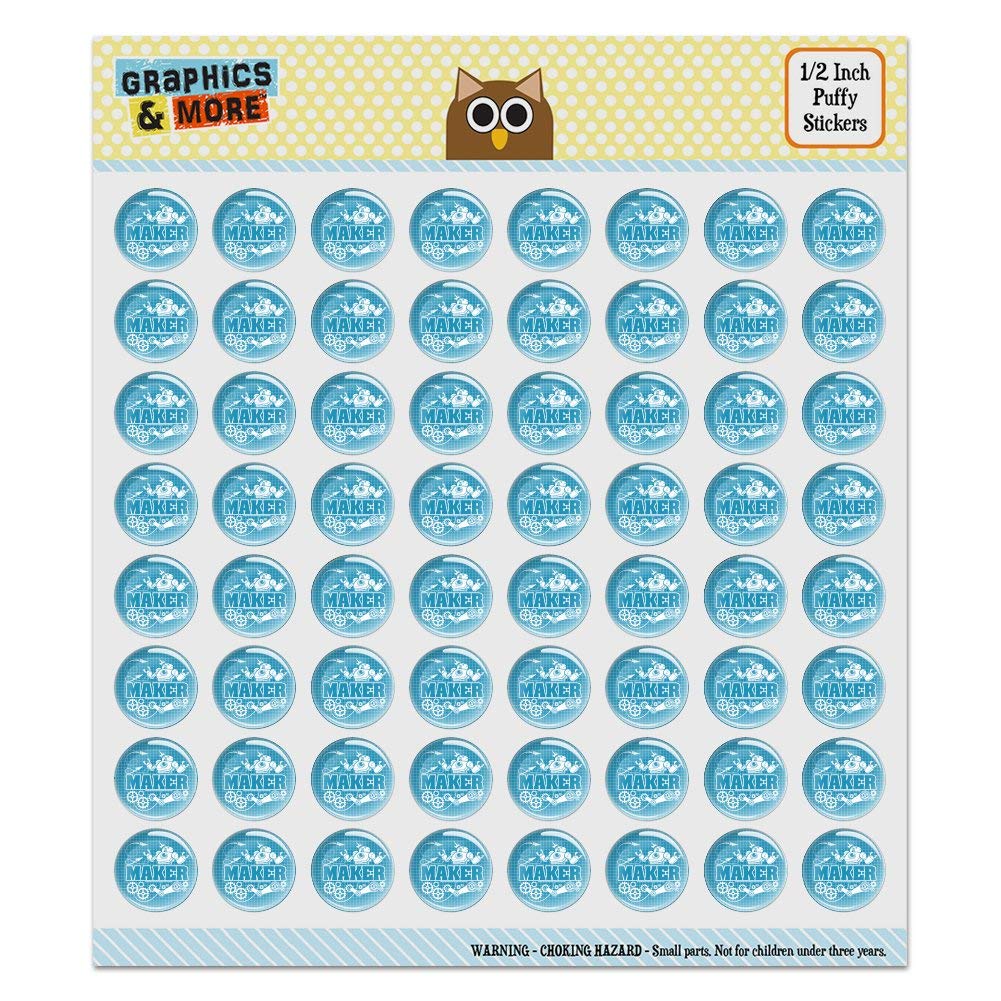 Robot and Gears Puffy Bubble Dome Stickers - Scrapbooking, DIY Crafting, Journaling Supplies for Kids & Adults | Perfect for Cards, Planners, and School Projects