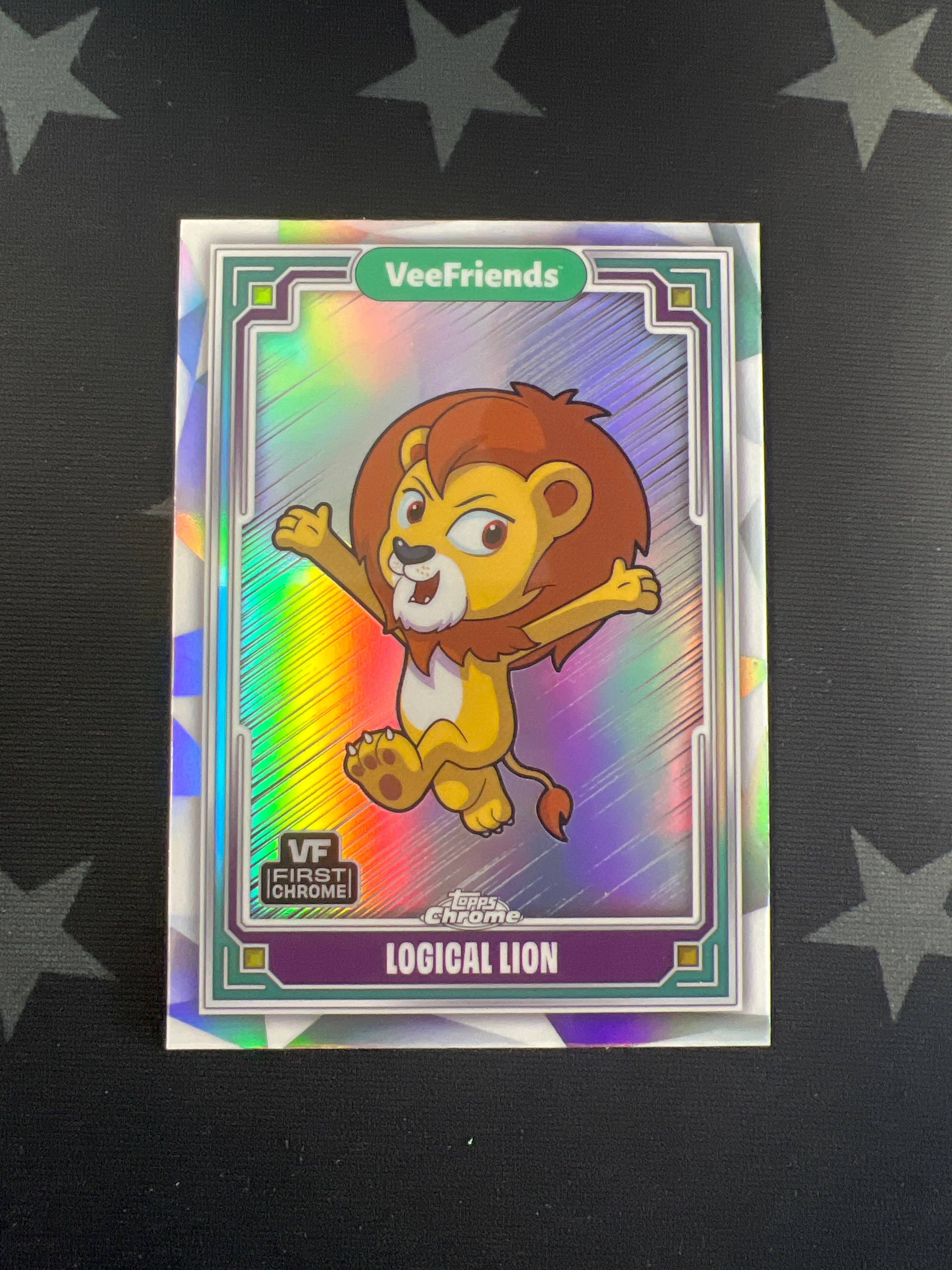 2025 Topps Chrome VeeFriends Logical Lion #27 Refractor Trading Card - Rare Collectible for Sports Fans & Investors | Perfect for Display, Trading, and Investment Portfolios