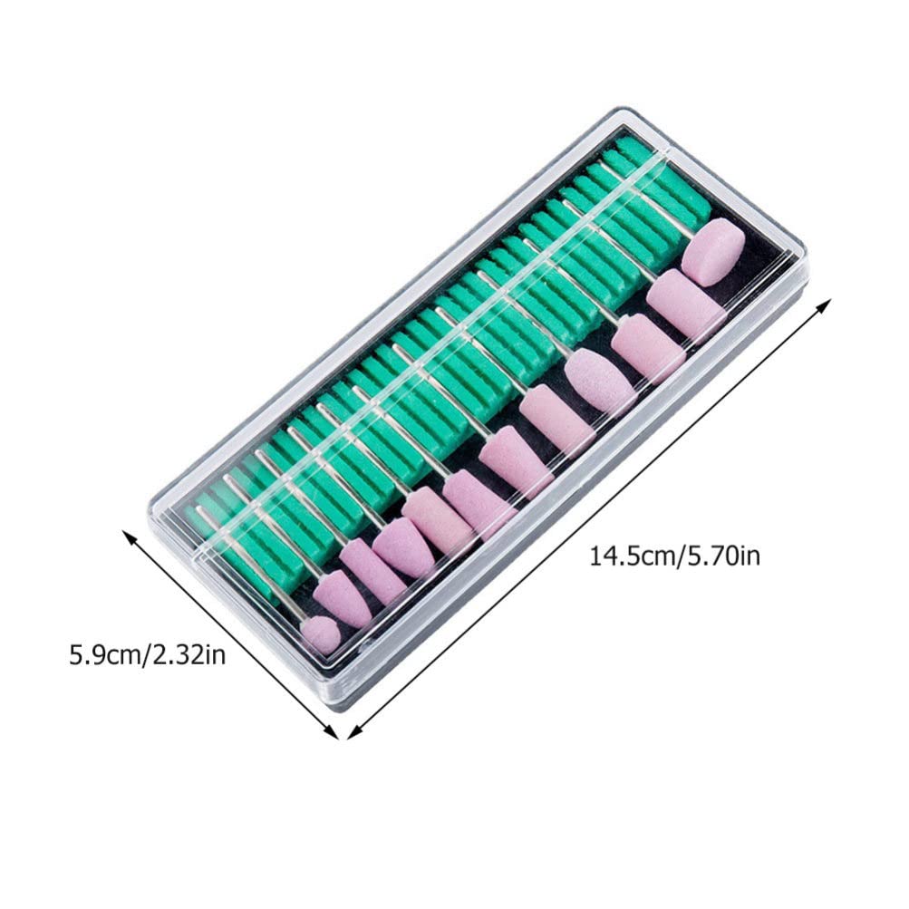 Lurrose 12Pcs Professional Nail Drill Bits Kit - Ceramic Grinding Heads, Diamond & Acrylic Gel Bits for Electric Nail File - Manicure Pedicure Tools for Salon & Home Use - Perfect for Nail Art, Cuticle Care & Polish Removal