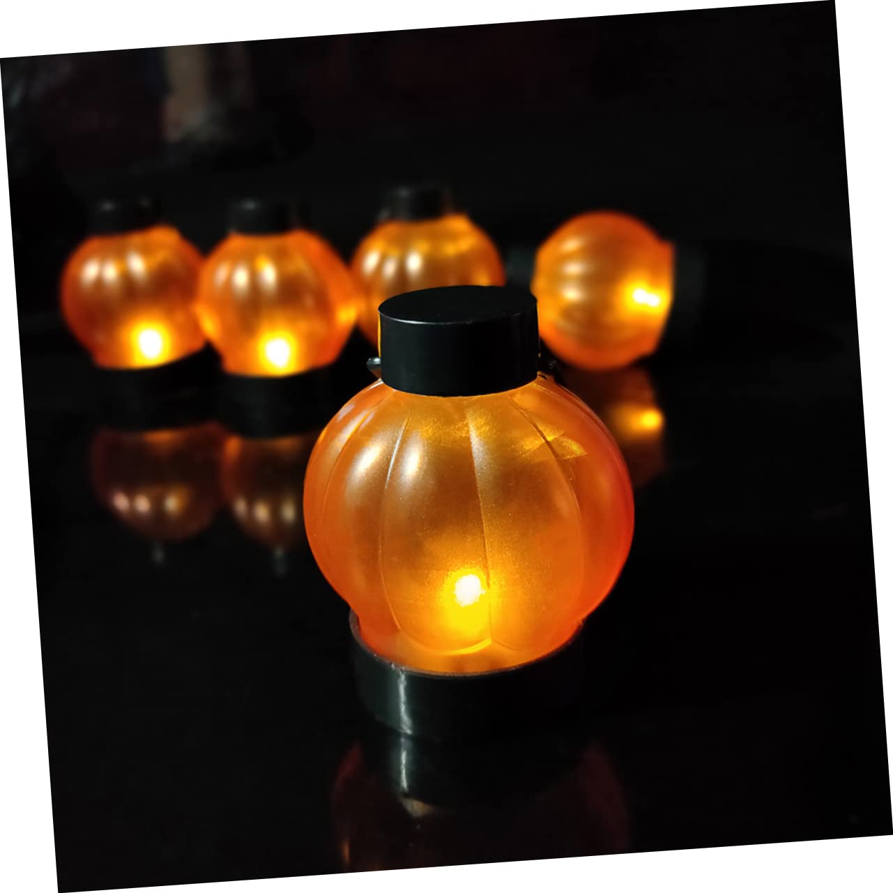 4 Sets Flameless LED Tealight Candles - Halloween & Thanksgiving Decor