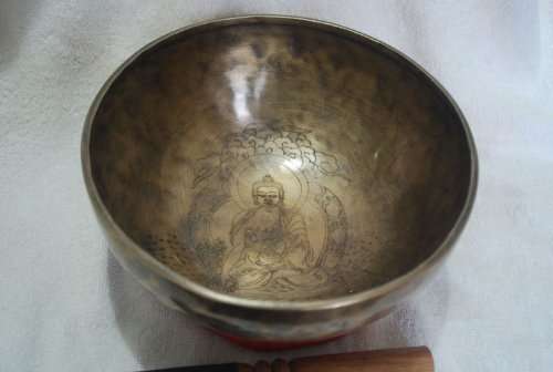 NHH 10 Inch Antique Tibetan Singing Bowl - Hand Hammered Meditation Bowl with Cushion & Striker - Perfect for Yoga, Sound Healing, and Mindfulness Practices