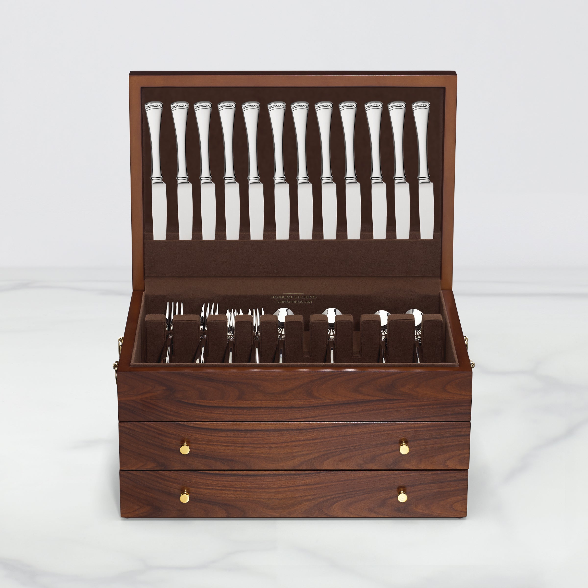 Premium Rosewood Flatware Storage Chest - Elegant Silverware Organizer for Dining & Entertaining - Perfect for Wedding Gifts & Home Decor