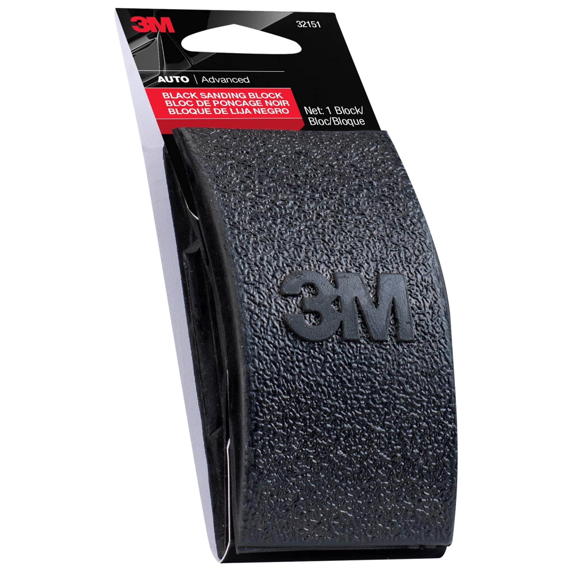 3M Black Sanding Block 32151SRP - Fine Grit Sanding Sponge for Wood, Metal & Drywall - Perfect for DIY Projects, Home Repair & Auto Body Work