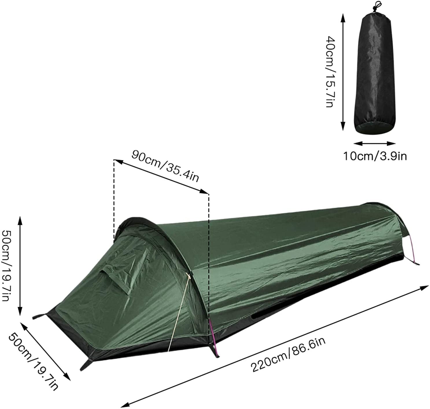 Ultralight Bivy Bag Tent - Waterproof Single Person Backpacking Shelter with Spacious Design | Compact Sleeping Bag Cover for Camping, Hiking & Emergency Survival | Perfect for Backpackers, Mountaineers & Outdoor Adventures