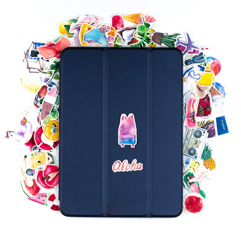 ALOHA SUN Waterproof Sticker Pack - 70pcs Tropical Sea & Sun Designs for Scrapbooking, Journals, Luggage, Laptops & Water Bottles | Perfect for DIY Crafts, Travel Accessories & Planner Decorations