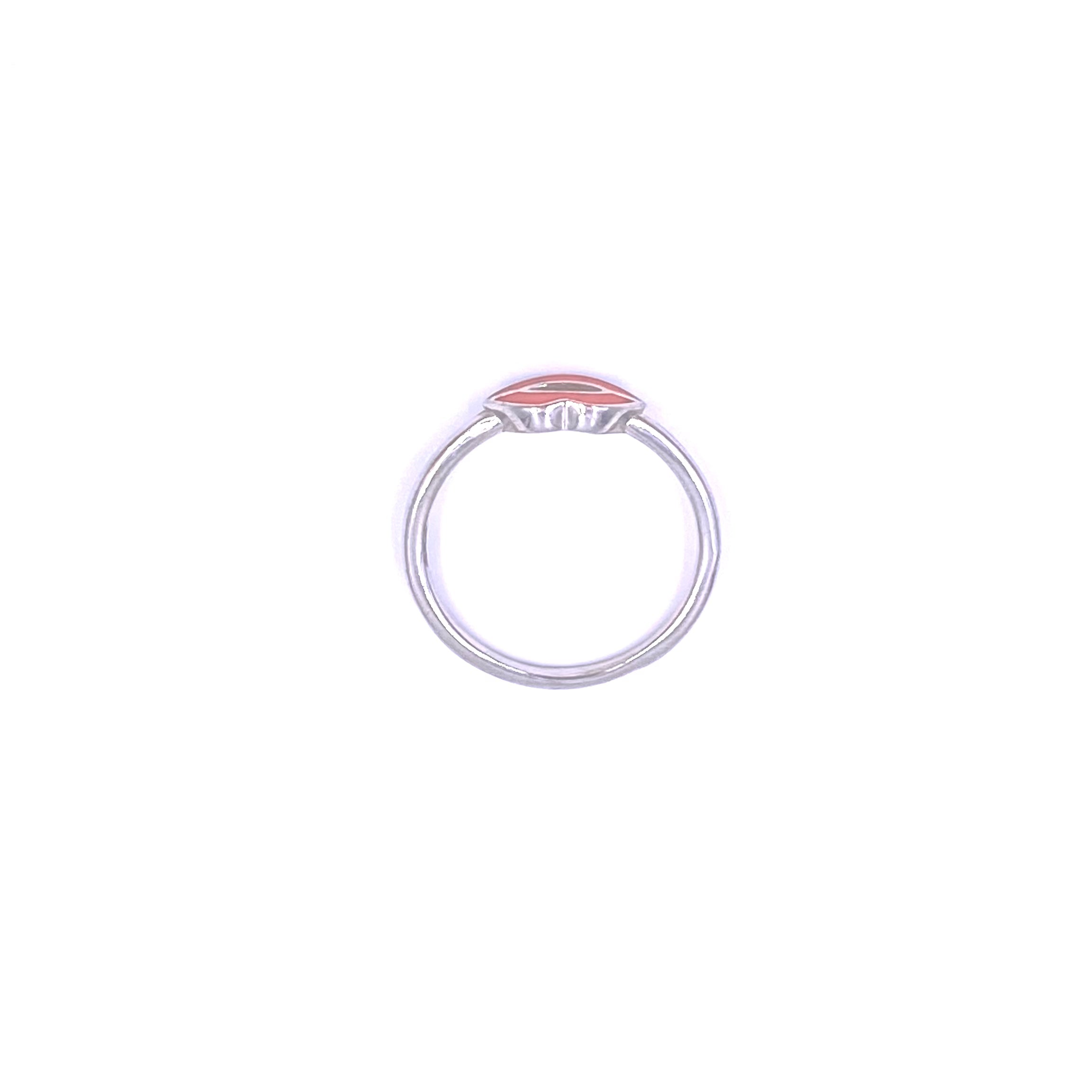 Sterling Silver Red Enamel Lip Design Band Ring for Women - Fashion Jewelry Gift for Her - Perfect for Valentine's Day, Anniversary and Date Night