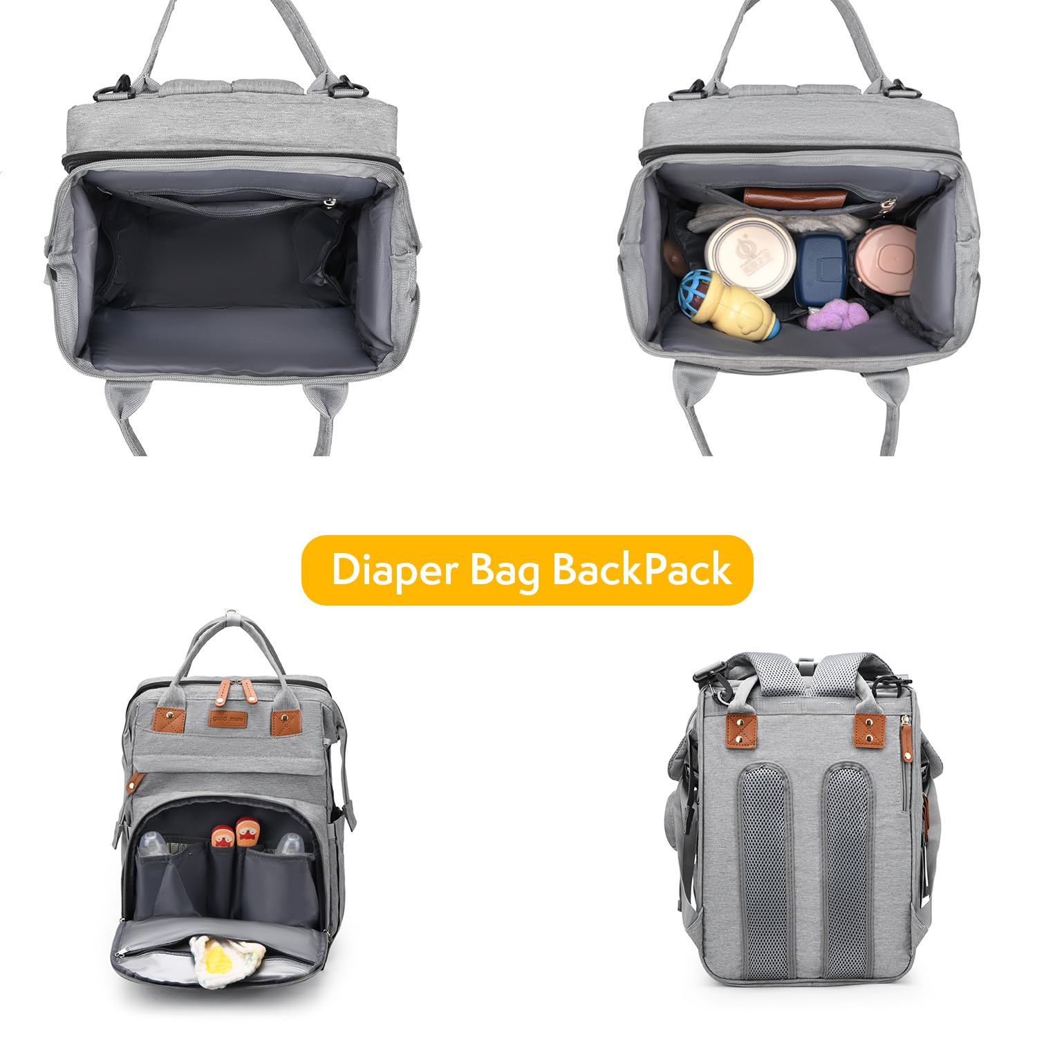 Waterproof Diaper Backpack for Moms - Large Capacity Baby Bag with USB Charging Port & Foldable Changing Station | Perfect for Travel, Daycare & Baby Showers (Blue)