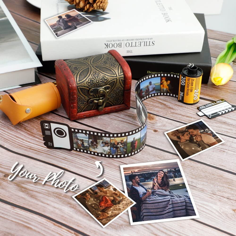 Custom Camera Film Keychain - Personalized Photo Film Roll Key Ring, Retro Colorful Reel Album for Anniversary, Mother's Day Gift - Perfect for Preserving Memories, Travel Souvenirs & Unique Photo Gifts