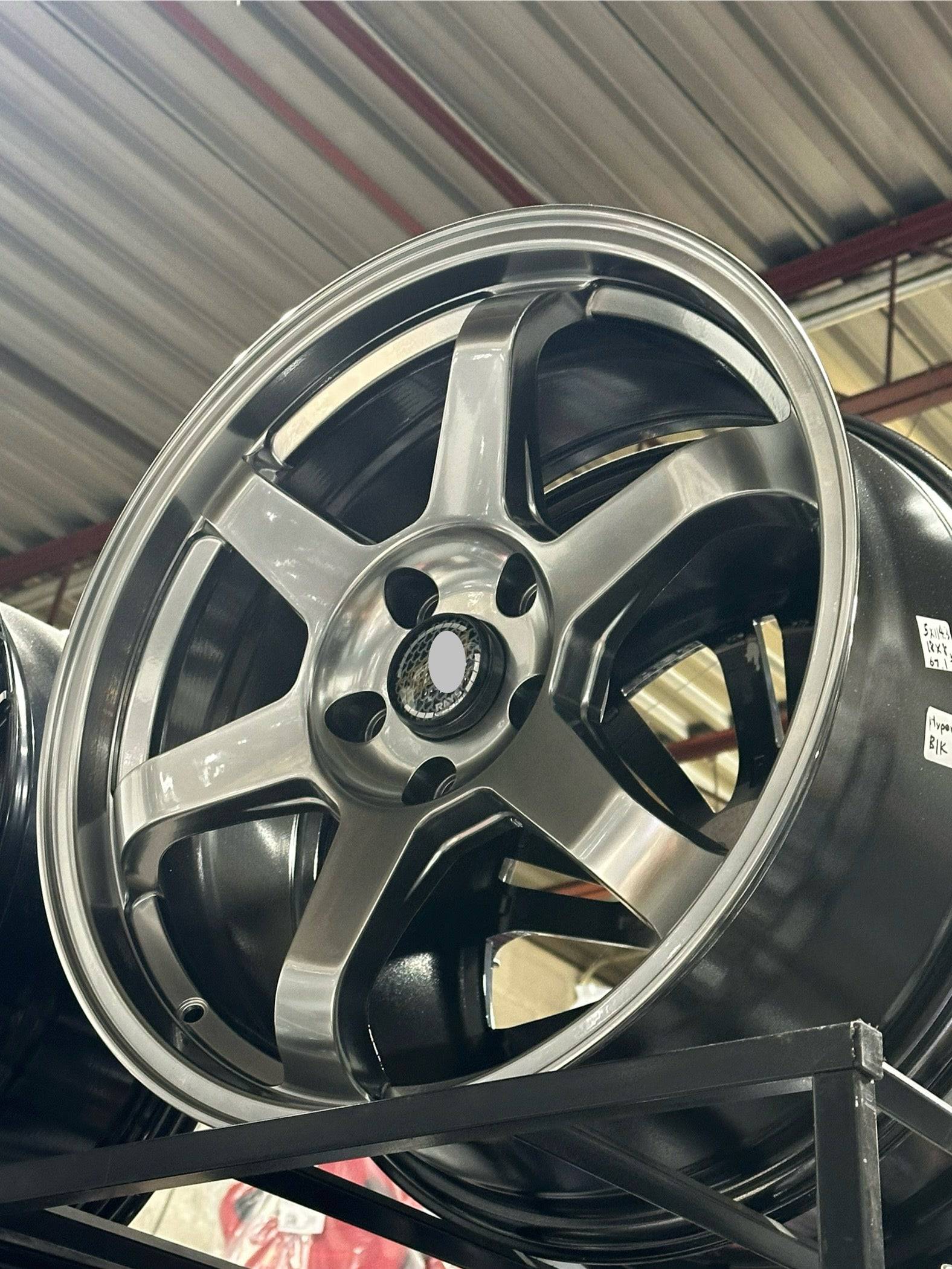 BR 17 Alloy Wheel Replica 17x7.5 5x114.3 +35 Offset TE37 Style Matte Black/Bronze - Perfect for Honda Civic, Acura Integra & Tuner Cars