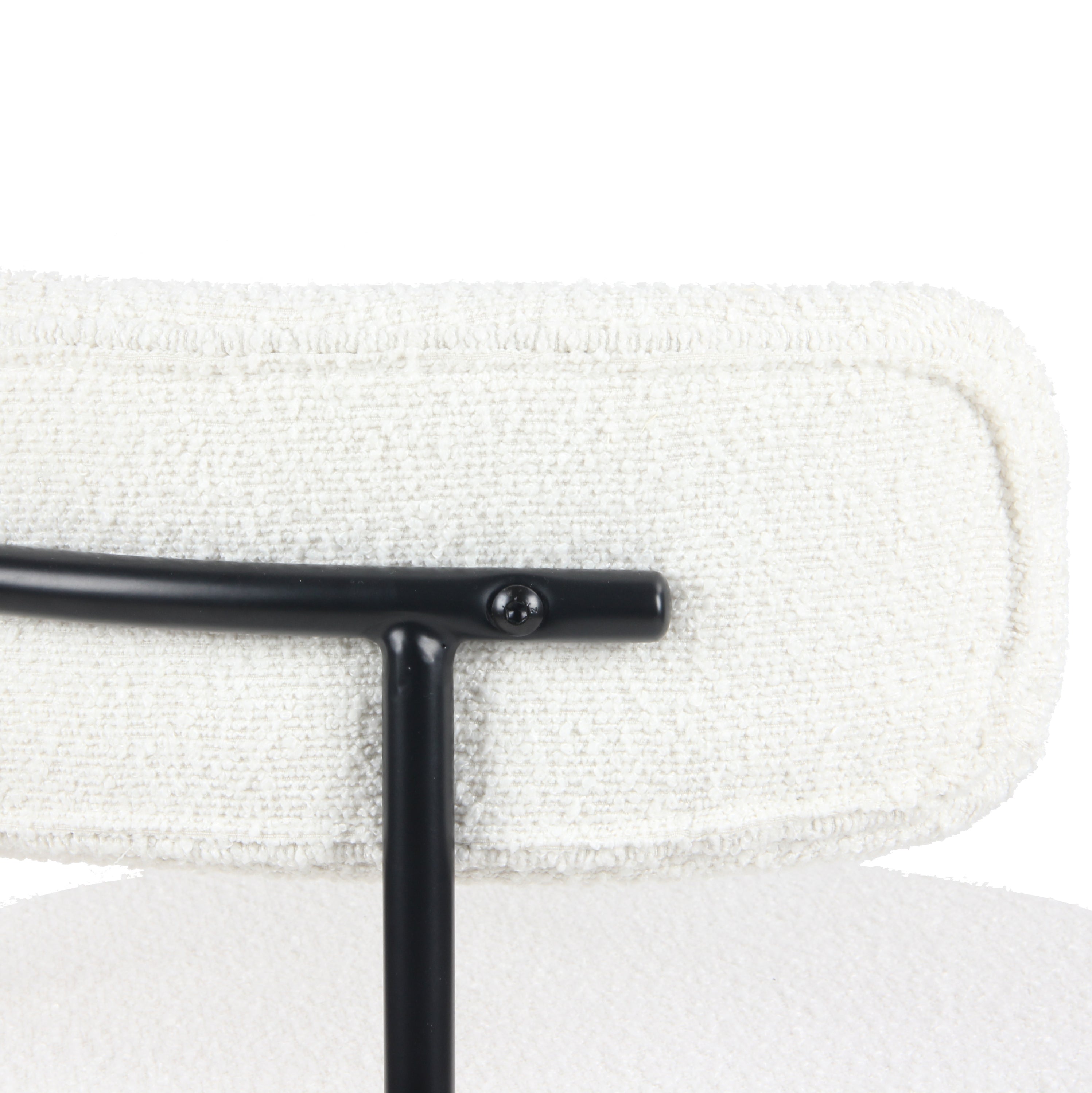 Burbank Modern Round Boucle Dining Chairs Set of 2 - White Upholstered Accent Chairs for Kitchen, Dining Room, or Breakfast Nook