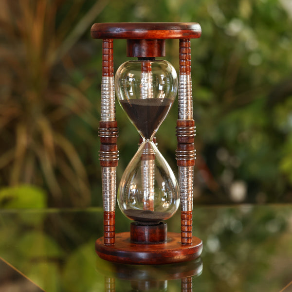 15 Minute Pirate Bobbin Hourglass with Pewter Spindles - Perfect for Pirate Themed Parties, DIY Crafts, and Home Decor
