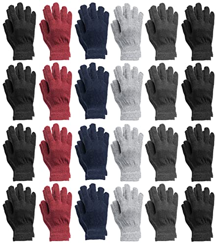 24 Pairs Solids Gloves Dark Color