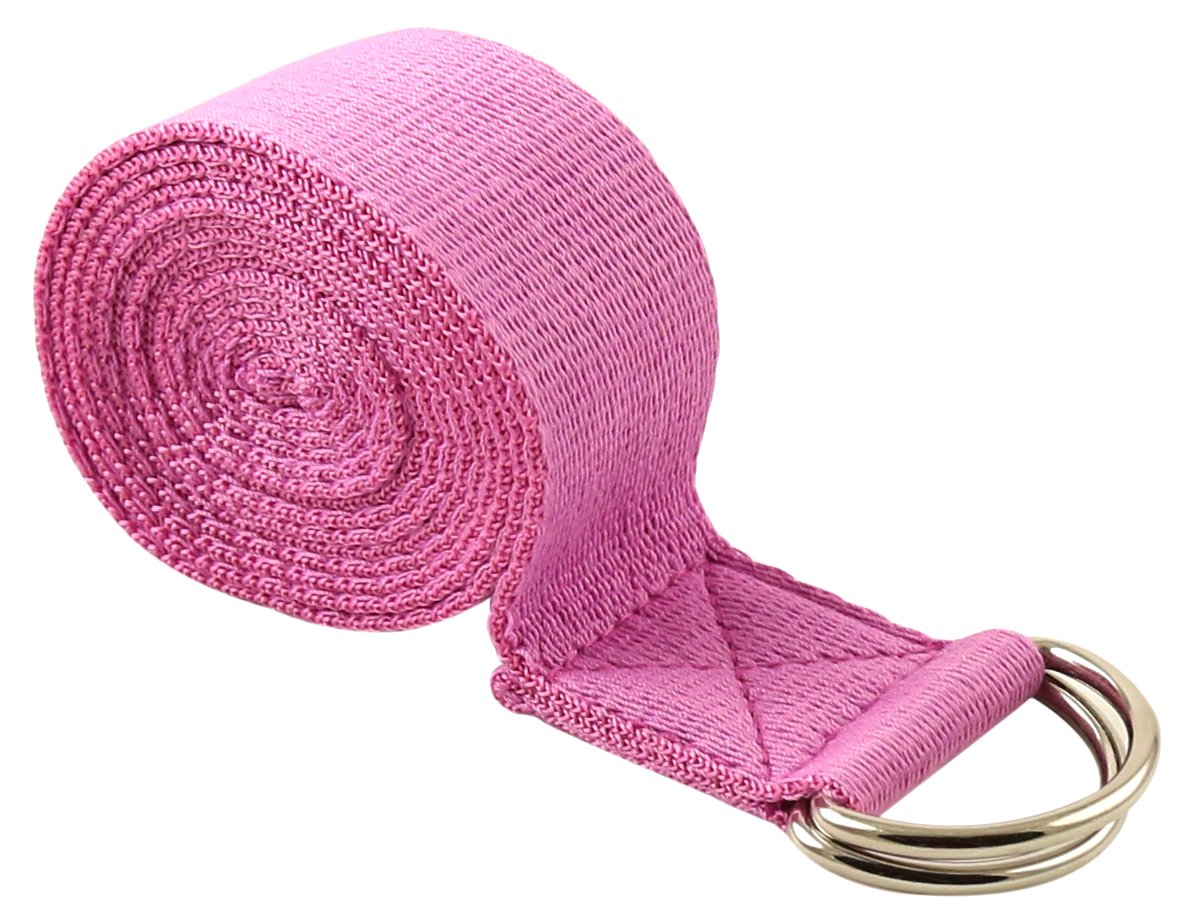 Fit Spirit 6ft Yoga Stretching Strap for Pilates, Flexibility Training & Physical Therapy - Premium Pink Exercise Band for Home Gym, Studio & Rehabilitation Workouts