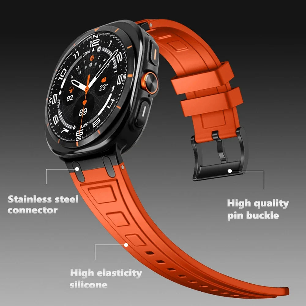 Rocky Silicone Sports Band for Samsung Galaxy Watch Ultra - Durable, Comfortable & Sweatproof Strap for Running, Gym & Outdoor Activities