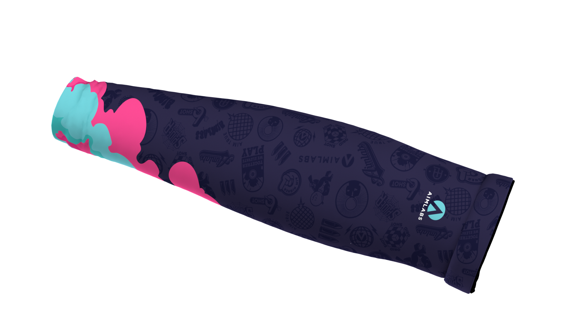 FOCUS X Aimlabs Gaming Arm Sleeve - Breathable Compression Sleeve for Esports & PC Gamers - Improve Aim & Reduce Fatigue (Smoke Color) - Perfect for FPS, MOBA & Streaming Sessions