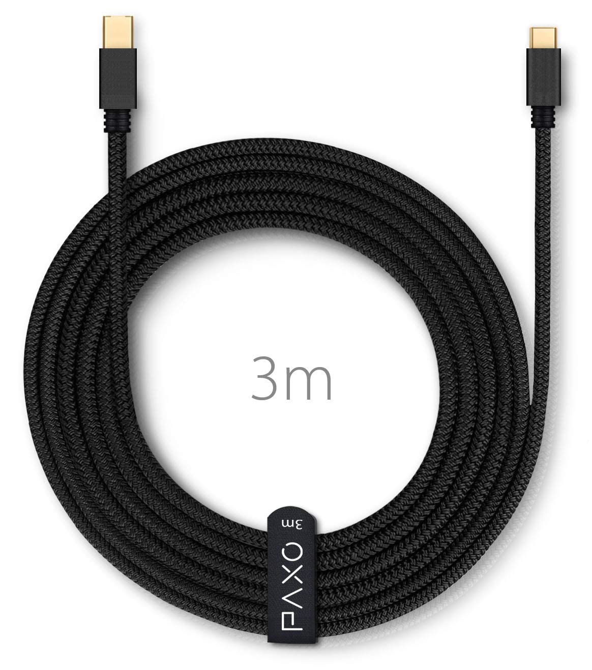 PAXO 3m USB C to USB B Printer Cable - USB 3.2 Gen2 10Gbps High-Speed Data Transfer & Charging Cable (1.25GB/s) - Compatible with 3D Printers, Label Printers & More - Durable Black Design for Office & Home Use