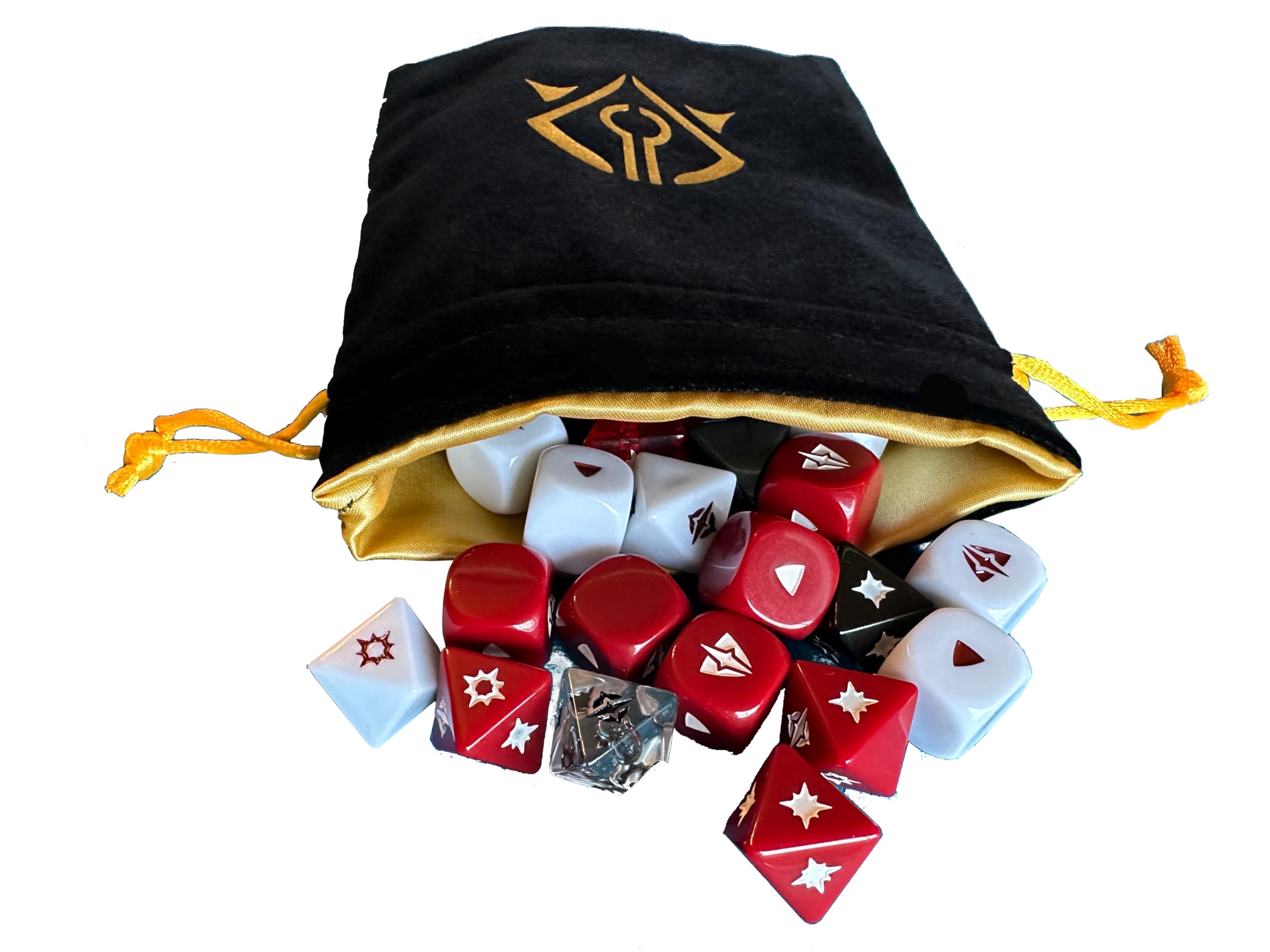 Prequel Inspired Dice Bag (Black and Gold, Pyke Syndicate) - Perfect for Dungeons & Dragons, RPG Games, and Tabletop Gaming Accessories