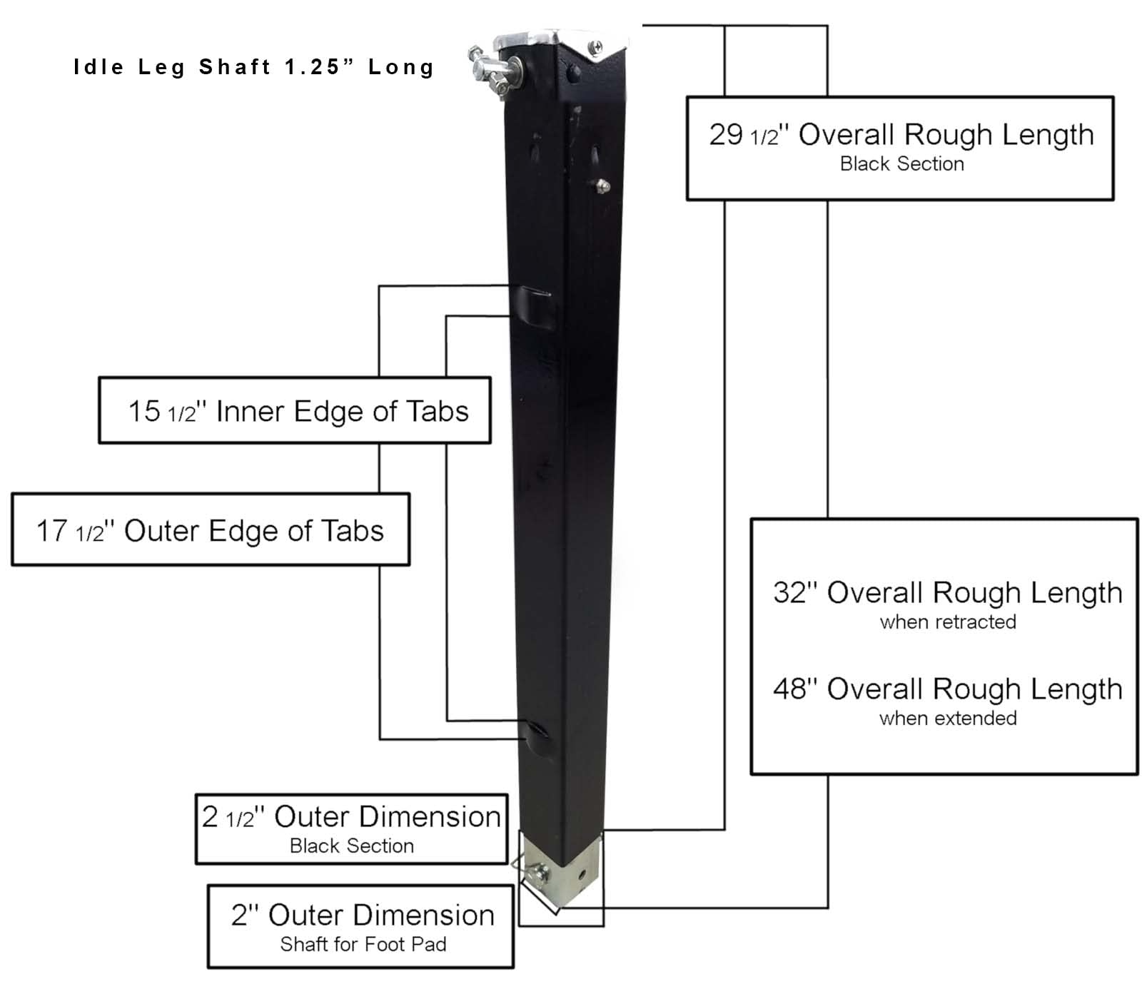 High-Quality Class A RV Landing Gear Leg - Replacement for Lippert & Venture | Compatible with 5th Wheel, Toy Hauler & Campers | Durable Follow Leg & Idle Leg Support | Perfect for Roadside Repairs & Camper Maintenance