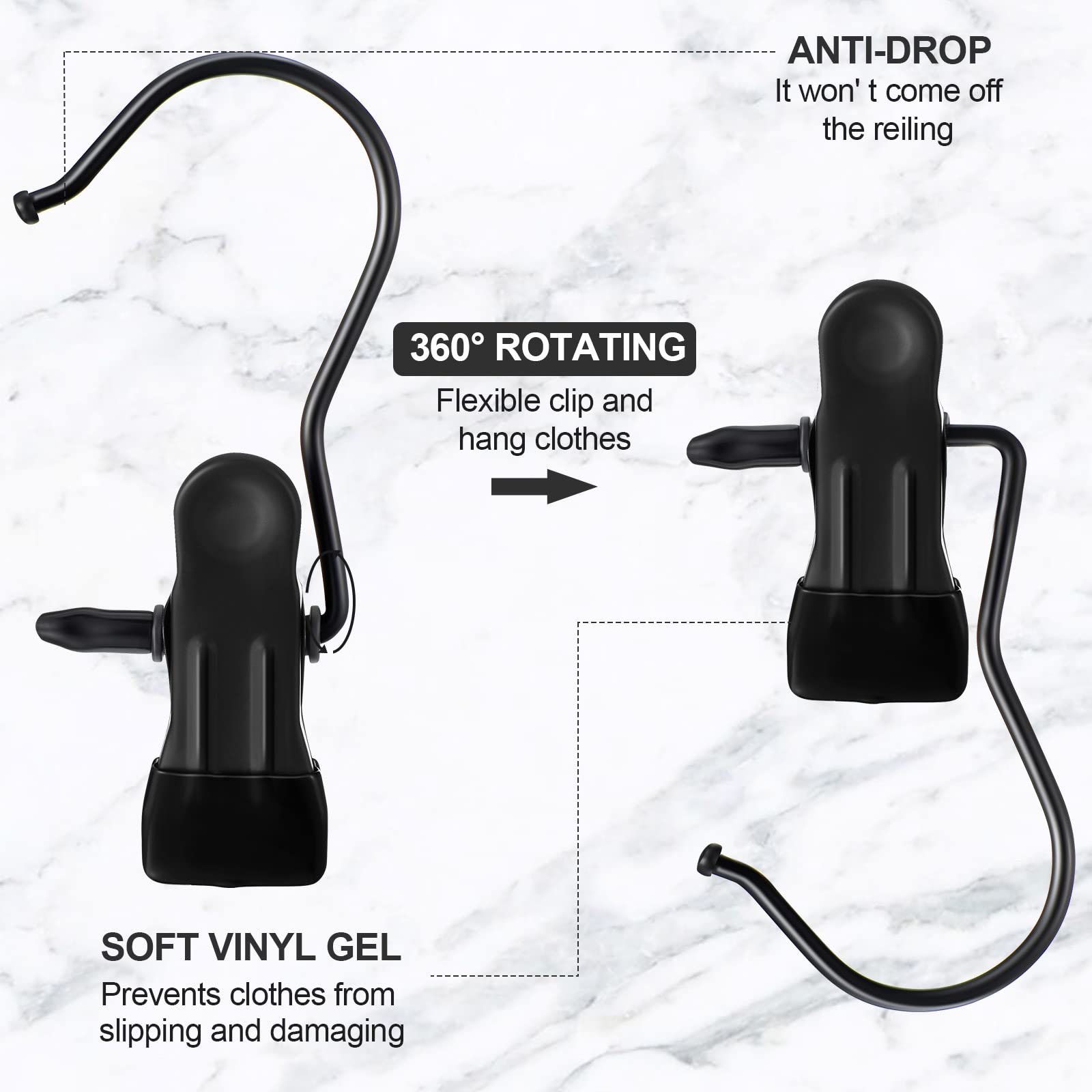 100 Pack Boot Hangers for Closet - Space Saving Laundry Hooks & Clothes Organizer - Perfect for Boots, Hats, Towels & Travel Storage (Electrophoresis Black) - Ideal for Home, Dorm & Closet Organization