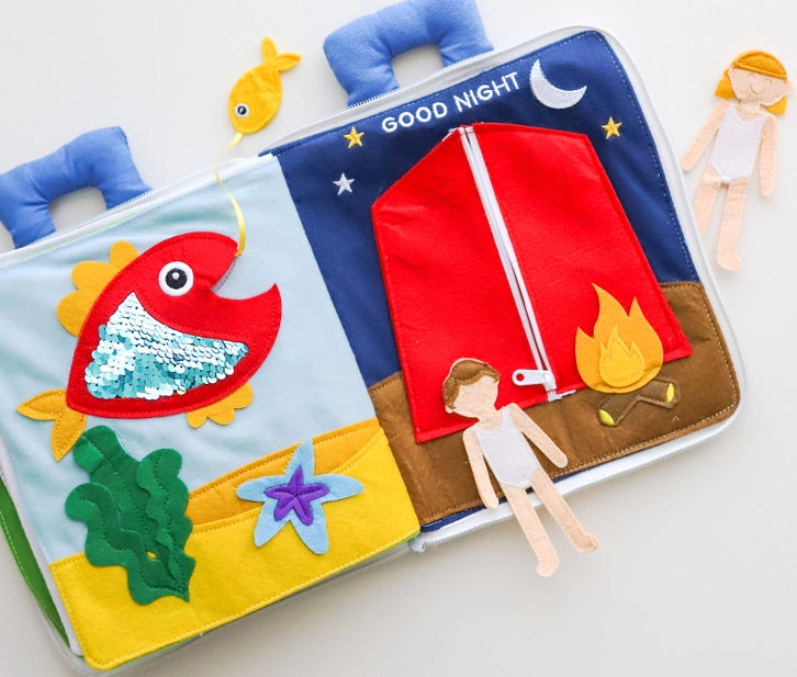 Fabric Activity Book for Toddlers - Soft & Interactive Travel Toy for Kids - Perfect for Airplane, Car Rides & Quiet Playtime