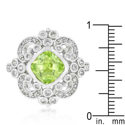 Exquisite Peridot Crest Ring for Women - Vintage Green Gemstone Jewelry - Perfect for Weddings, Parties & Special Occasions
