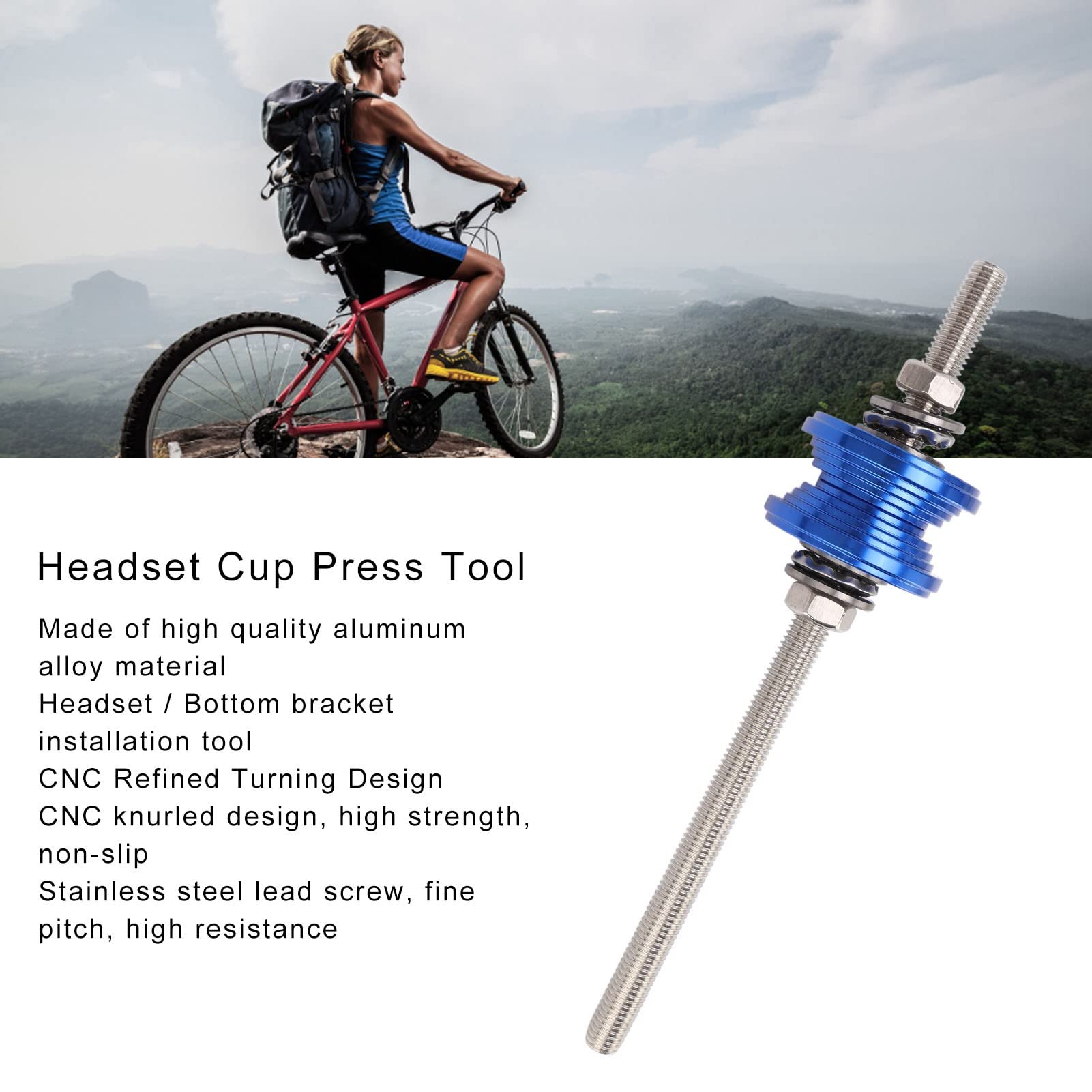Dilwe Headset Cup Press Tool - BB Bottom Bracket Press & Install Tool for Mountain Bike Repair | Professional Bicycle Maintenance Accessory for Headset & Bottom Bracket Installation | Perfect for Home Mechanics & Bike Shops