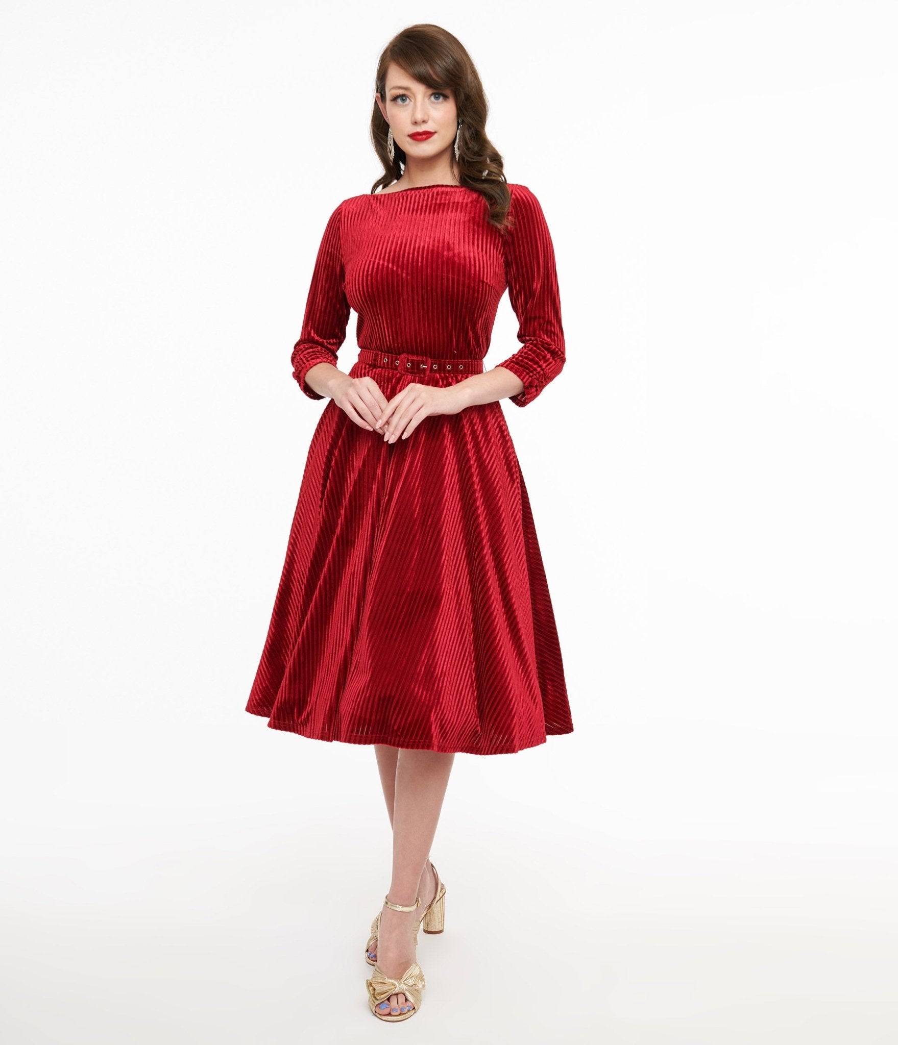 Vintage 1950s Burgundy Velvet Swing Dress - Retro 50s Style Cocktail Party Dress with Textured Fabric for Women, Perfect for Evening Events, Weddings & Special Occasions