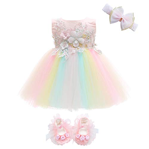 Peach/Rainbow Dresses + Shoes + Headband