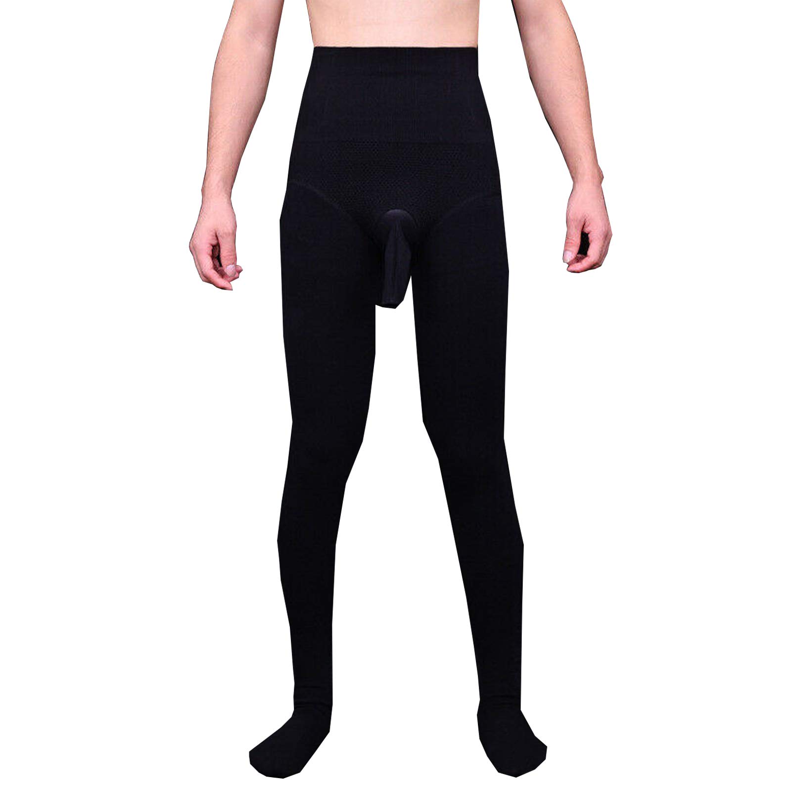 Leesuo Men's Sexy High Waisted Pantyhose - High Elastic Soft Shaping Stockings, Warm Tights Socks for Winter, Cosplay & Fashion Outfits