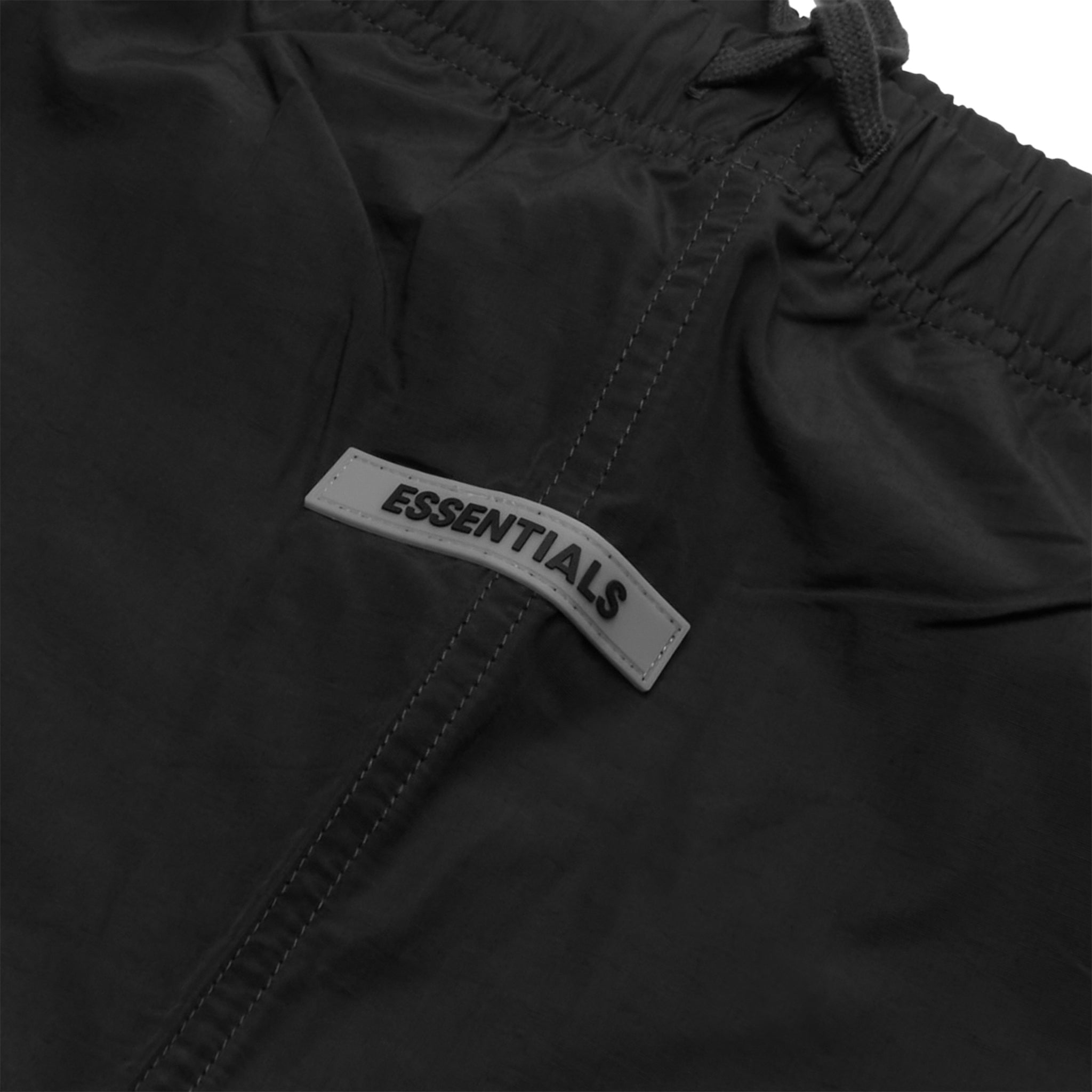 Fear of God Essentials Black Nylon Track Pants for Men - Comfortable Joggers with Elastic Waistband - Perfect for Gym, Lounge & Streetwear Fashion