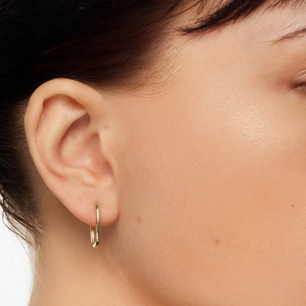 10k Gold Oval Paperclip Hoop Earrings - Elegant Everyday Jewelry for Women, Perfect for Office, Date Night & Special Occasions