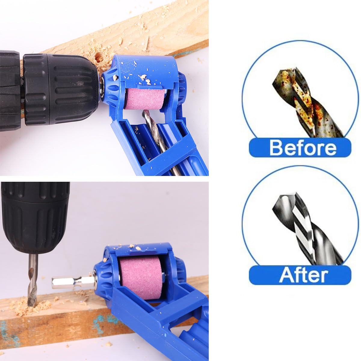 Diamond Drill Bit Sharpener - Portable Drill Bit Sharpening Tool with Diamond Grinding Wheel for Metal & Iron Drills | Perfect for DIY, Woodworking & Metalworking Projects