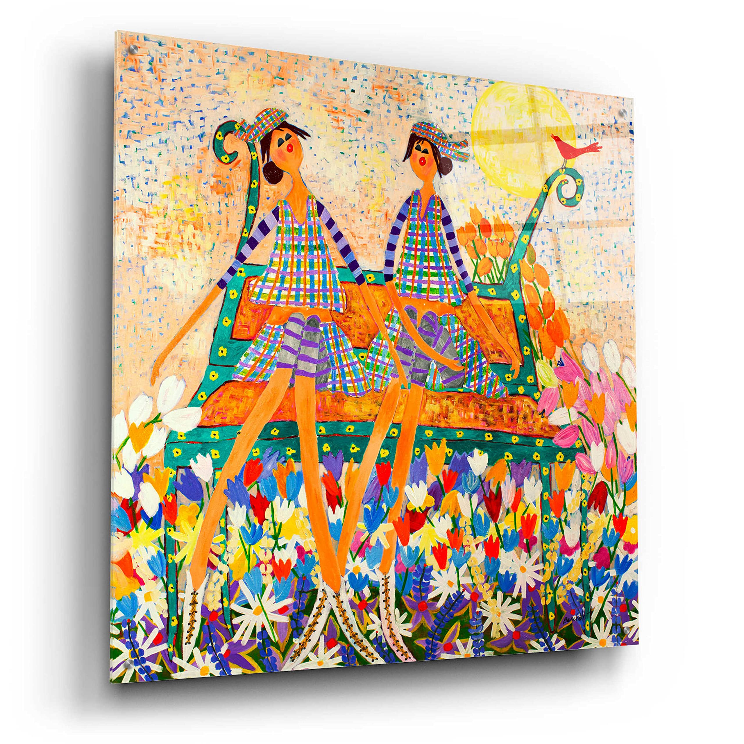 Epic Art 'The Cardinal' by Caroline Benchétrit - 36x36 Inch Acrylic Glass Wall Decor - Modern Home & Office Artwork - Perfect for Living Room, Bedroom or Gallery Wall Display
