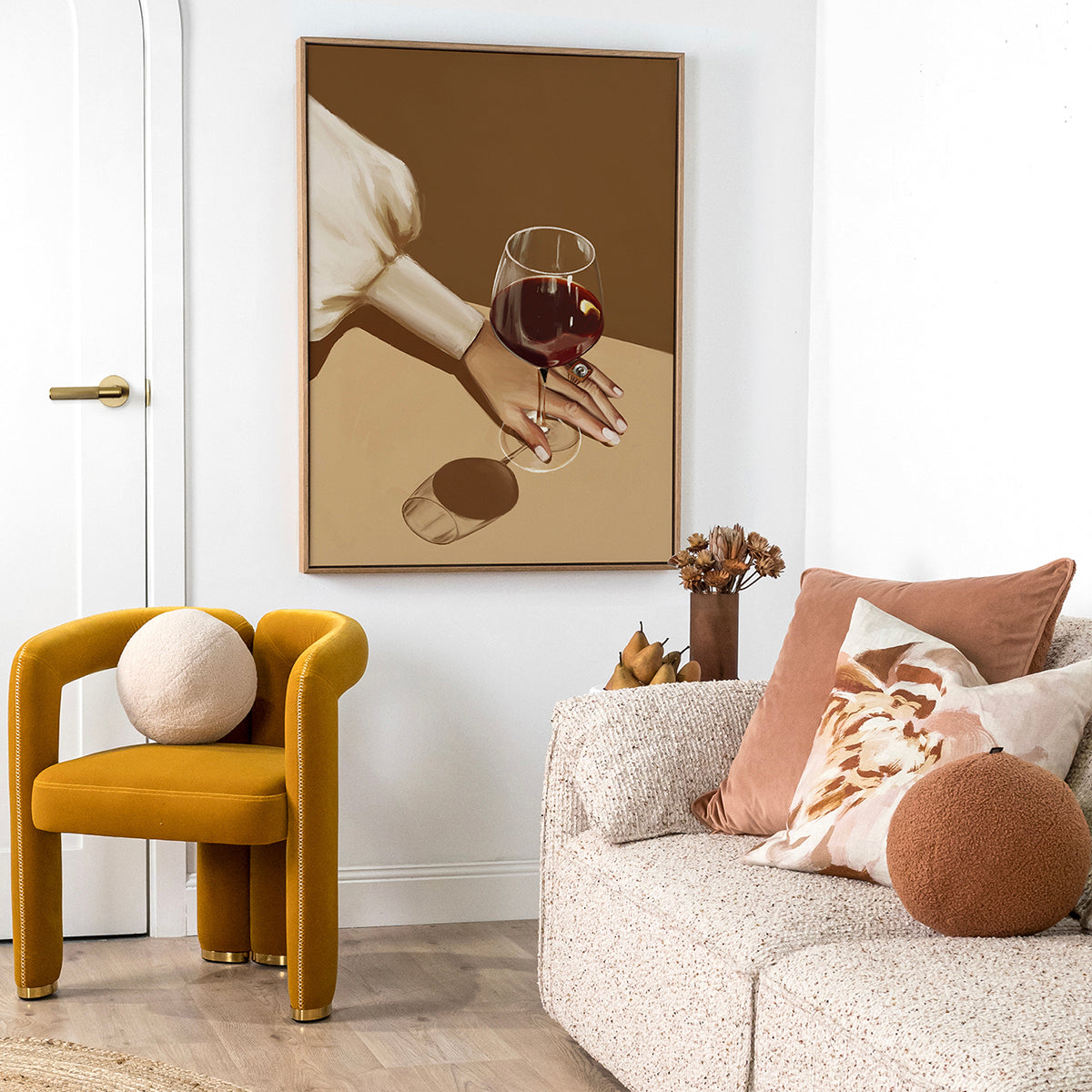 Shiraz Wine Glass Portrait Art Print - Elegant Wall Decor for Dining Room, Bar & Home Office
