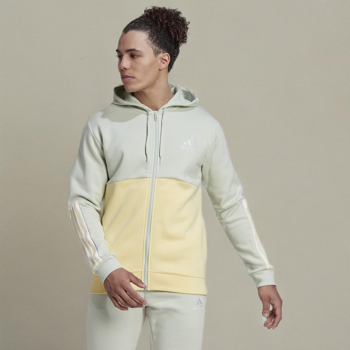 Adidas Essentials Colorblock Zip-Up Hoodie for Men - Perfect for Gym, Running & Casual Wear