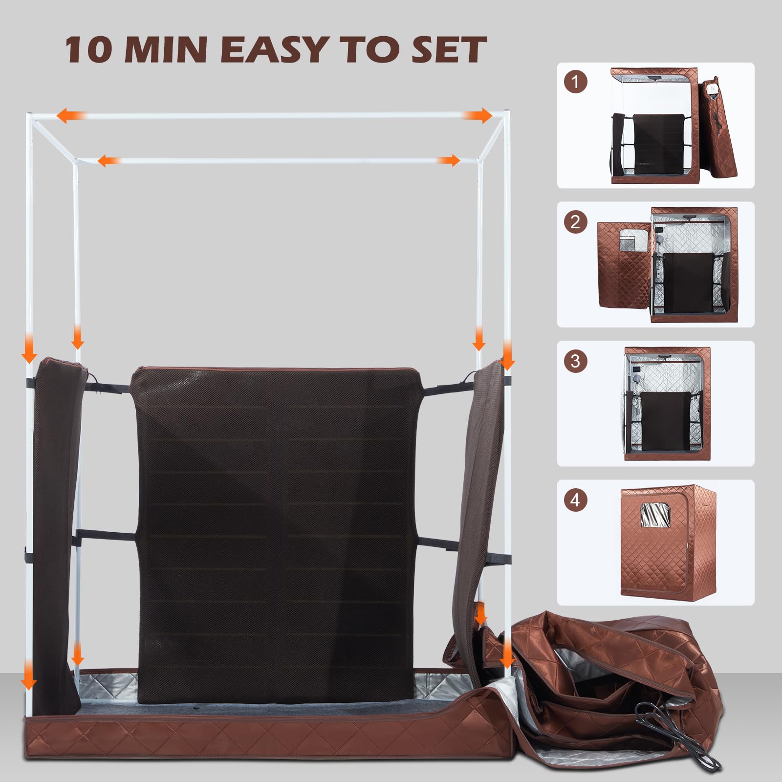 2 Person Portable Infrared Sauna Tent for Home Spa - Full Body Detox & Relaxation with Remote Control, Includes 2 Foldable Chairs (47.24