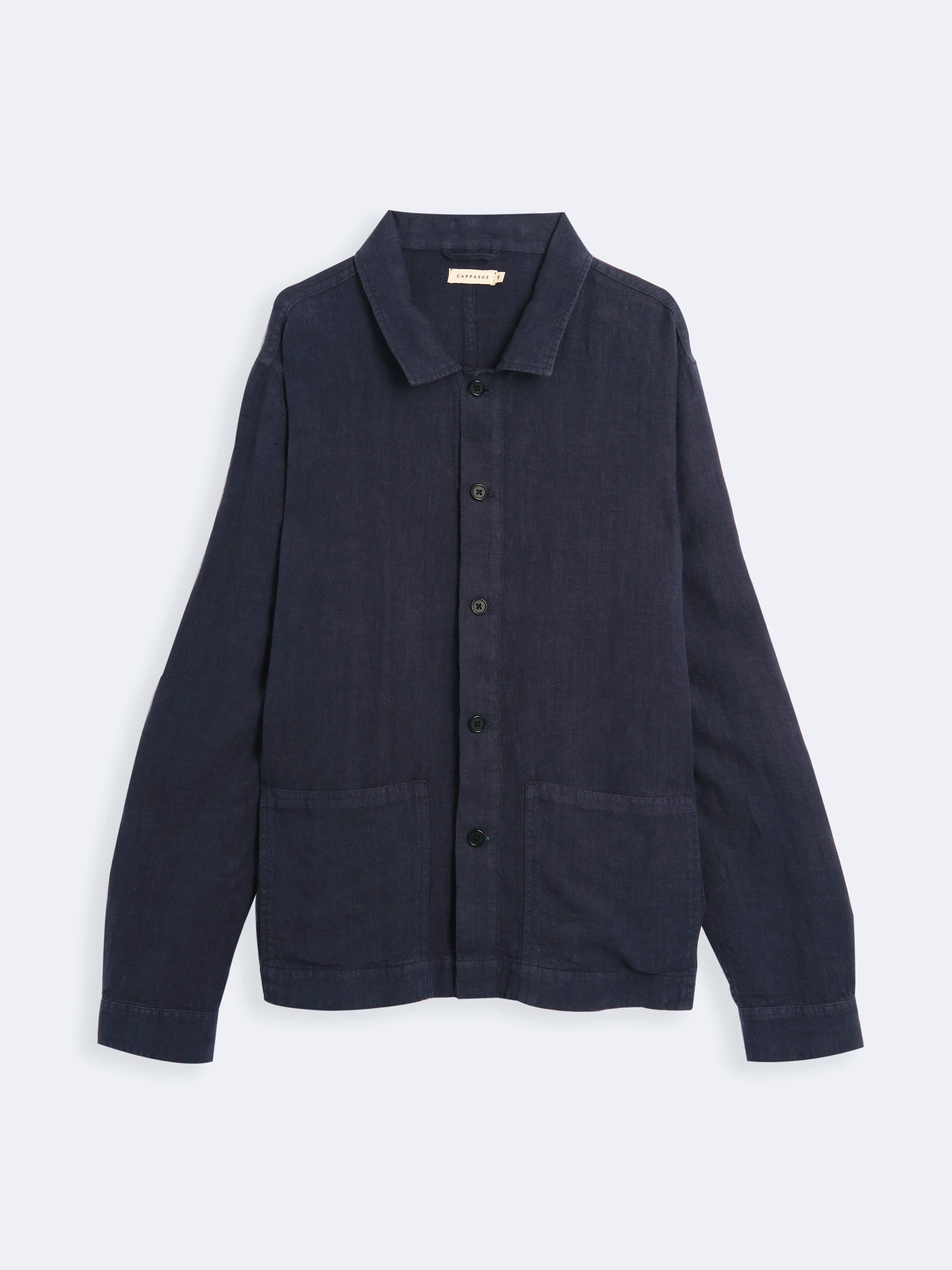 Premium Linen Overshirt for Men - Navy Blue Casual Shirt Jacket | Breathable & Lightweight for Spring & Summer Wear
