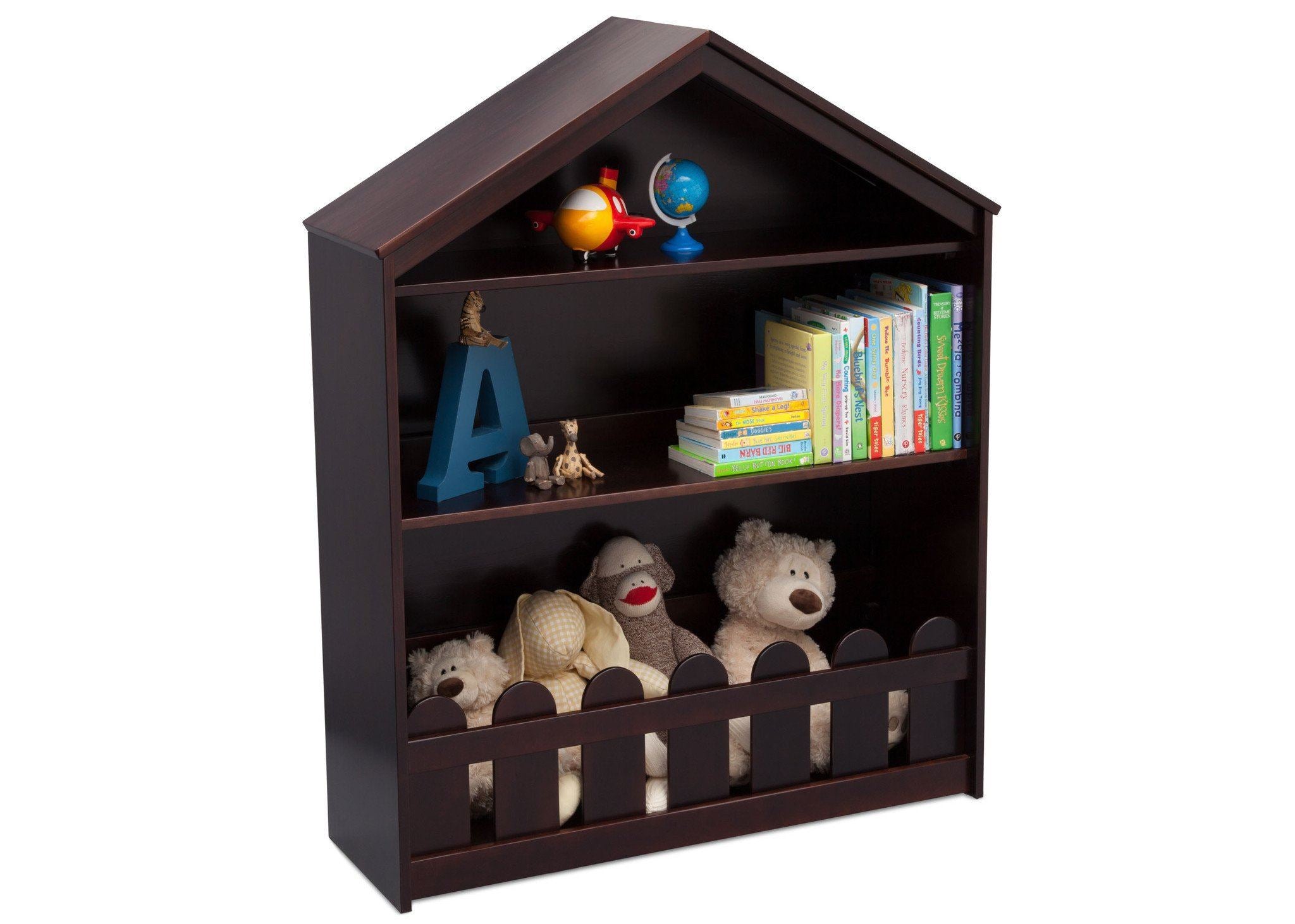 Happy Home Storage Bookcase - 5-Tier Wooden Bookshelf for Living Room, Bedroom & Office - Modern Organizer for Books, Toys & Decor - Perfect for Small Spaces & Home Organization