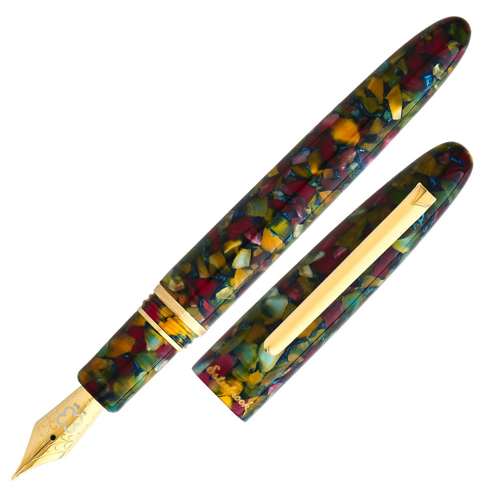 Esterbrook Estie Fountain Pen - Botanical Gardens Gold Trim with Custom Gena Nib | Premium Writing Instrument for Calligraphy, Journaling & Gift Giving