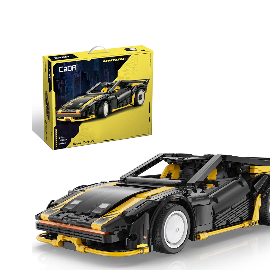 GENYUU Super Car Model Building Kit - 1672Pcs Race Car Engineering Toy, Technic Sports Car MOC Set Compatible with Lego Technic | STEM Educational Gift for Kids & Adults | Perfect for Creative Play, DIY Projects & Collector's Display